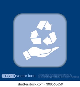 hand holding recycle symbol