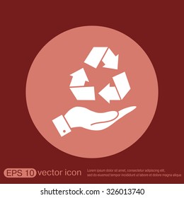 hand holding recycle symbol