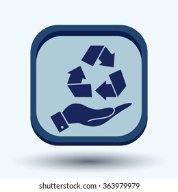 hand holding recycle symbol