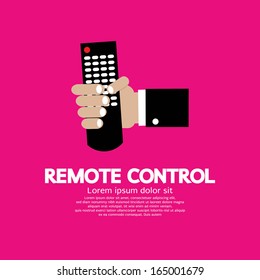 Hand Holding A Remote Control.