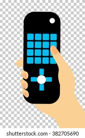 Hand - Holding Remote Control 
