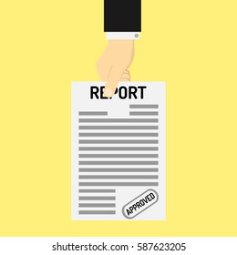 Hand holding report page