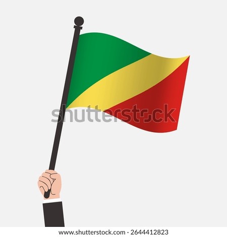 Hand Holding Republic of the Congo Waving Flag