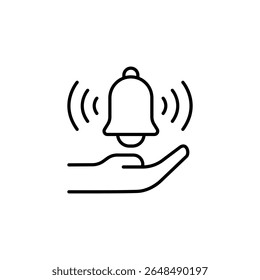 Hand Holding Ringing Bell Symbolizing Notification Or Announcement