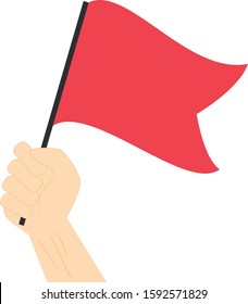 Hand holding and rising the maritime flag to represent the letter B Vector Illustration
