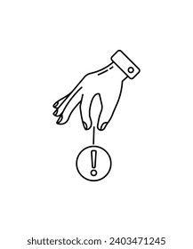 icono de riesgo de retención manual, icono de mejor línea vector.