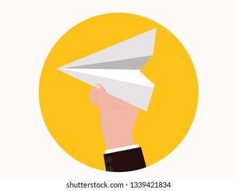 hand holding the rocket paper