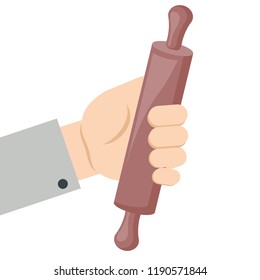 hand holding roller pin kitchen tool