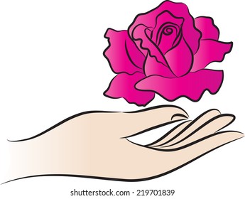 hand holding a rose
