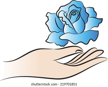 hand holding a rose