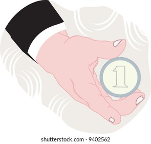 hand holding a round	
