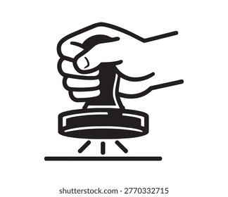  Hand Holding Rubber Stamper for Approval, Document and Quality Control