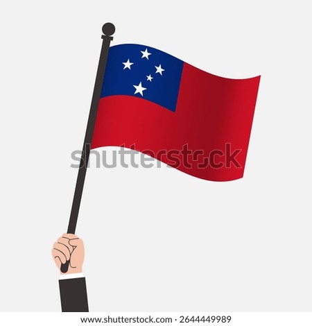 Hand Holding Samoa Waving Flag