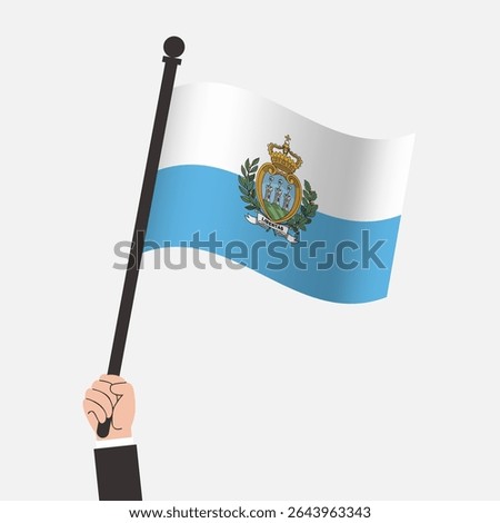 Hand Holding San Marino Waving Flag