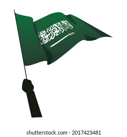 Hand Holding Saudi Flag Isolated Stock Vector (Royalty Free) 2017423481 ...