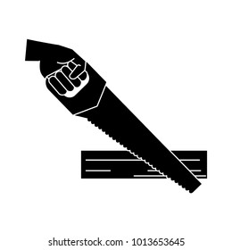 Hand holding saw