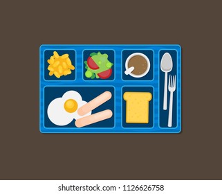 Hand Holding A School Lunch Tray Vector Illustration