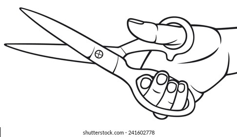 Hand Holding Scissors