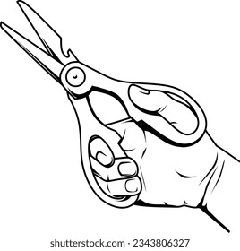 hand holding scissors
for vector objects