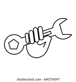 hand holding screwdriver icon image 