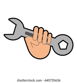 hand holding screwdriver icon image 