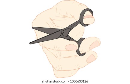 hand holding scrisor