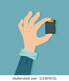hand holding sd card