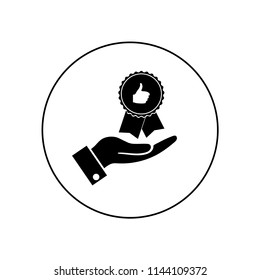 The hand holding the seal icon