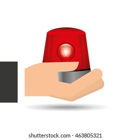 hand holding security icon, vector illustration design