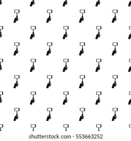 Hand holding selfie monopod stick pattern. Simple illustration of hand holding selfie monopod stick vector pattern for web