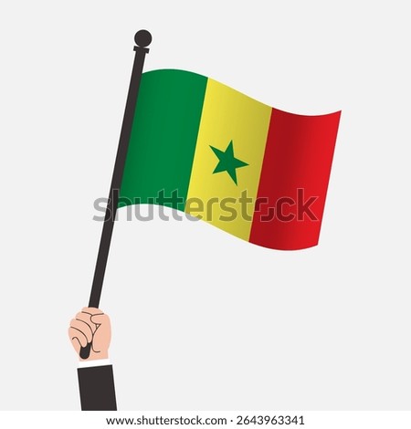 Hand Holding Senegal Waving Flag