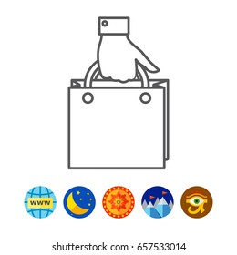 Hand holding shopping bag