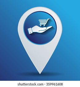 hand holding a shopping cart online store, Internet shop. basket shopping