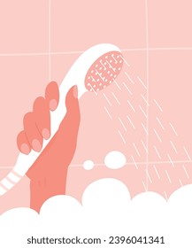 A hand holding a shower head - Concept illustration 