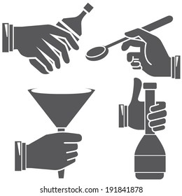 hand holding sign set