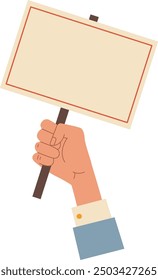 Hand Holding Sign Vector Illustration