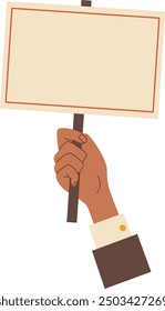 Hand Holding Sign Vector Illustration