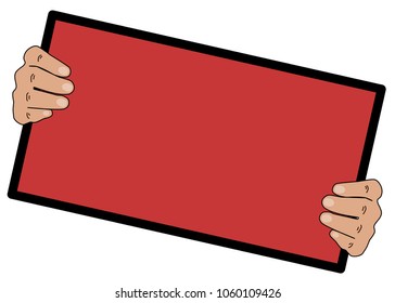 Hand holding sign,vector illustration
