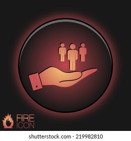 hand holding a the silhouette of a men