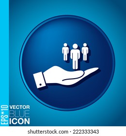 hand holding a the silhouette of a men