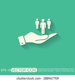 hand holding a the silhouette of a men