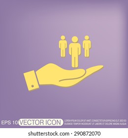 hand holding a the silhouette of a men
