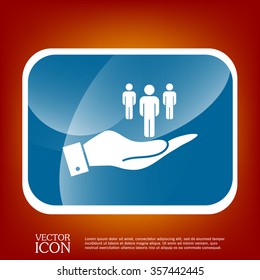 hand holding a the silhouette of a men