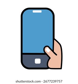 Hand Holding Simple Smartphone Icon