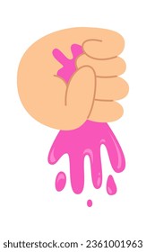 Hand Holding Slime Vector Illustration