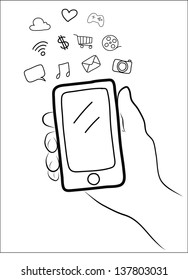 hand holding a smart phone