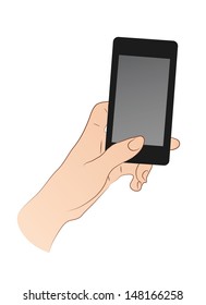 hand holding smart phone