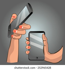 Hand holding smart phone 