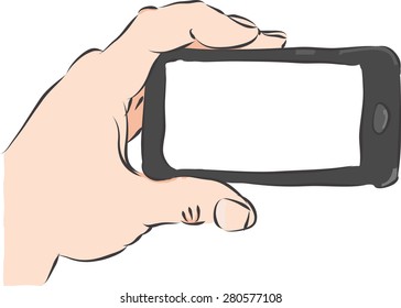Hand holding smart phone
