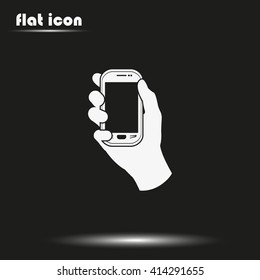 Hand holding smart phone.